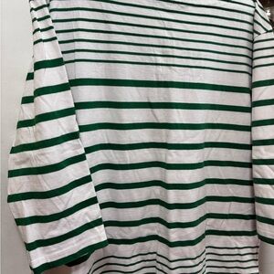 Green and White Striped Shirt